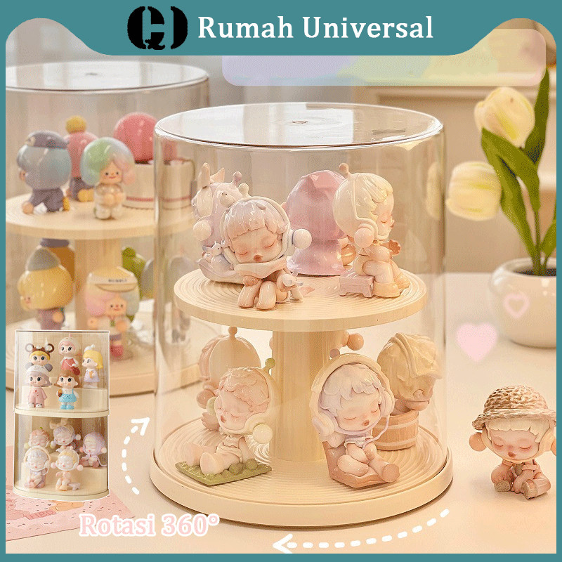 Kotak Display Putar / Rak Pajangan Akrilik Transparan / Rak Display Mainan / Kotak Display Pajangan 