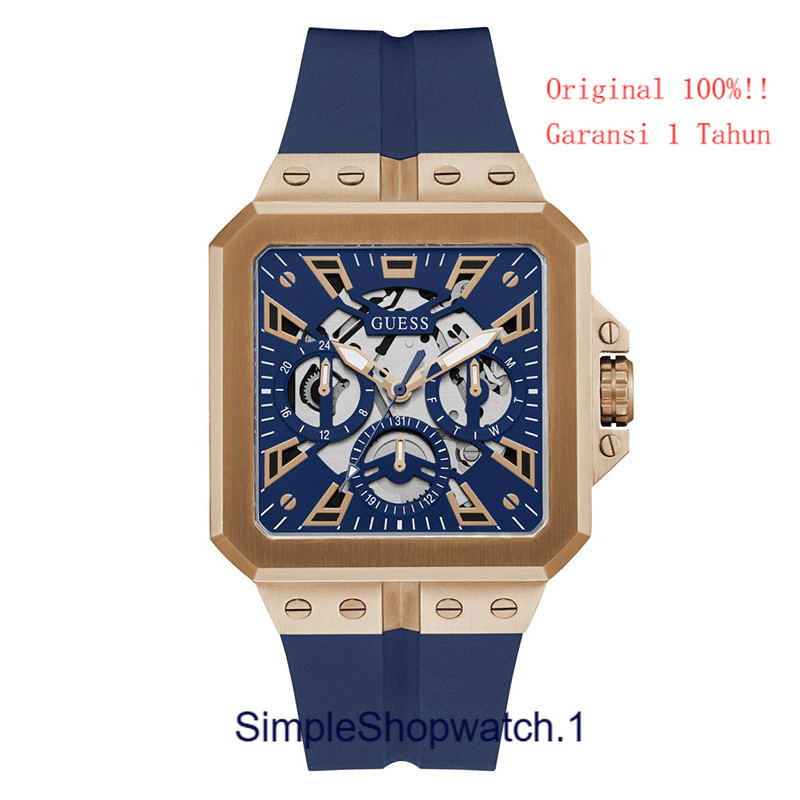 Original 100% GUESS GW0637G3  LEO Navy Jam Tangan Pria  Multi Fungsi Garansi Resmi 1 Tahun