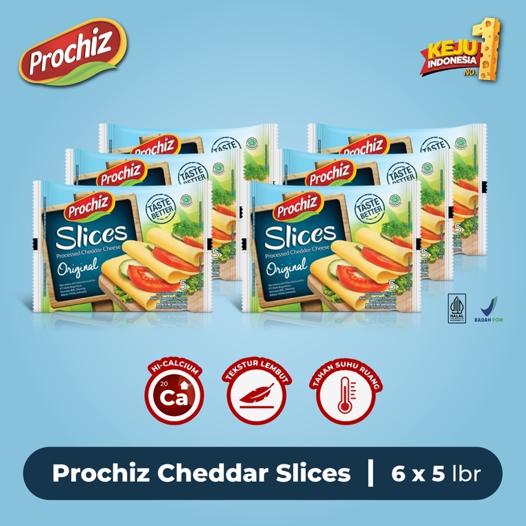 

Keju PROCHIZ Slice Cheddar 5's x 6