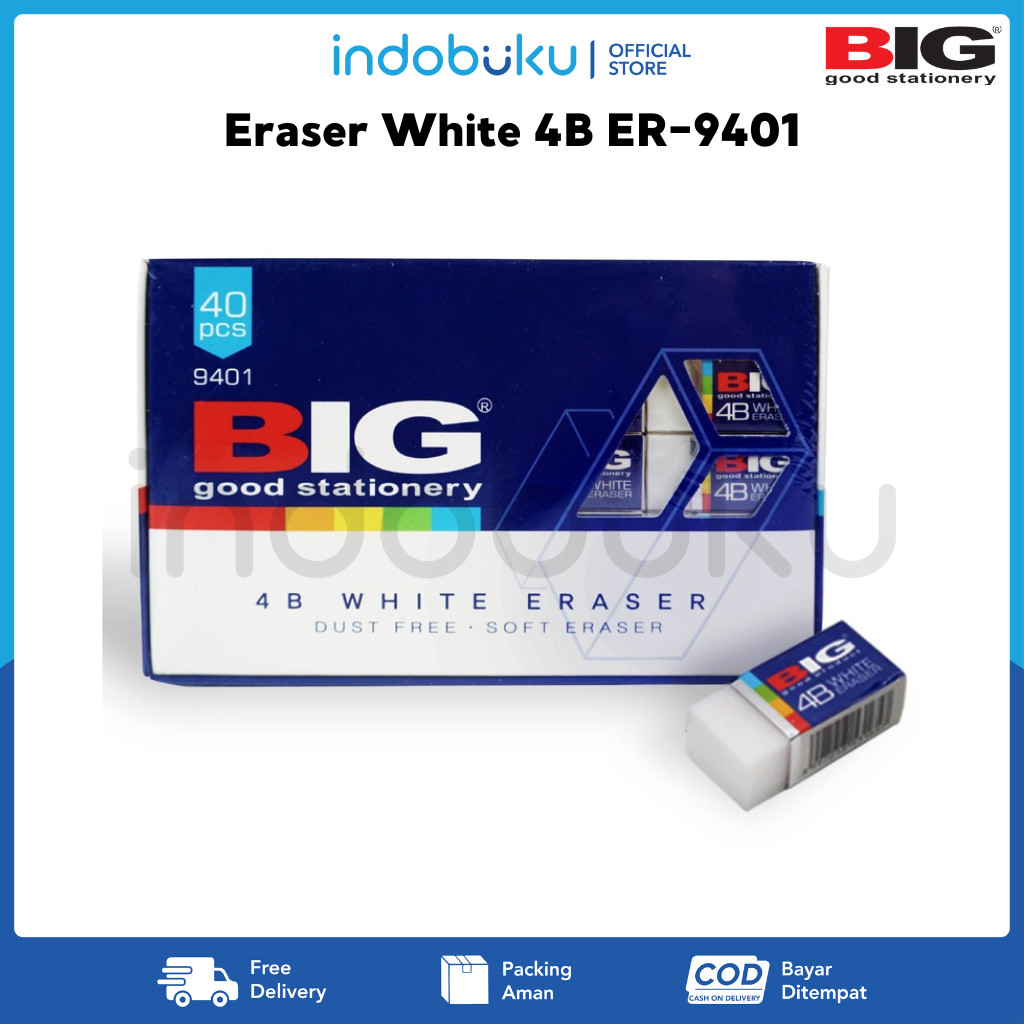 

Eraser White 4B BIG ER-9401/ Penghapus Putih BIG Kecil ER-9401