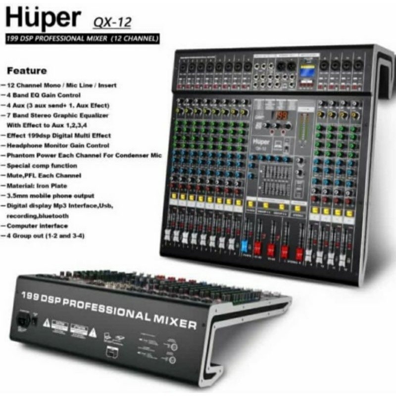 FROMO SPESIAL Mixer audio 12ch Huper QX12 original Huper Qx12 qx12 bluetooth