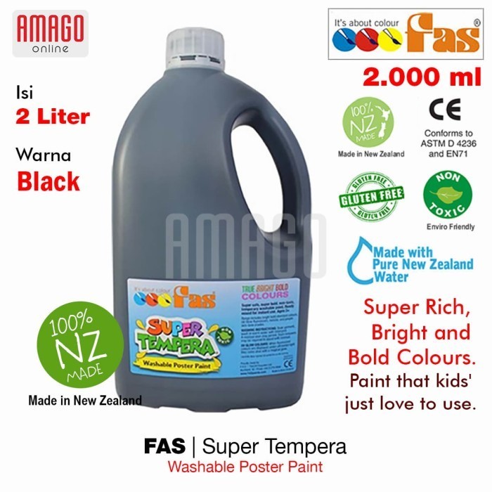

Cat Poster Lukis FAS Super Tempera Washable Poster Paint 2 liter - Black 099