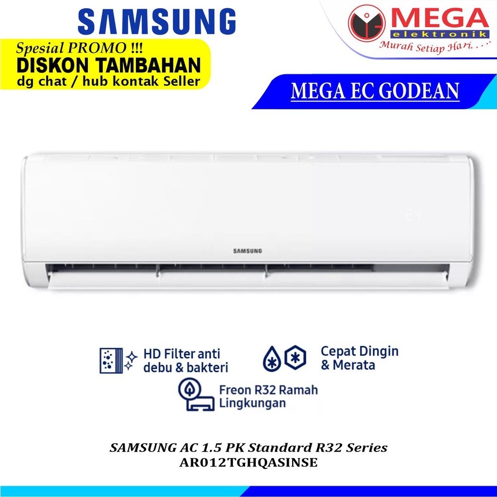 PROMO HARI RAYA SAMSUNG AC 1,5 PK AR012TGHQASINSE AIR CONDITIONER SATU SETENGAH PK STANDARD R32