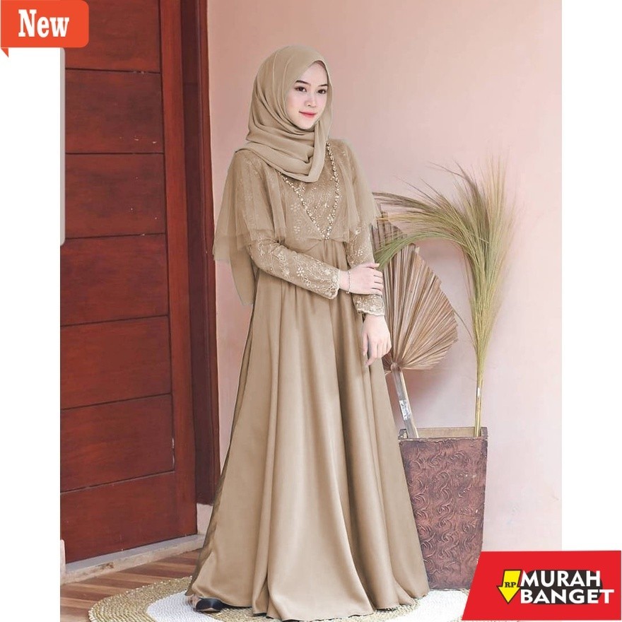 Gamis pesta- XC - Maxi Edeline / Maxi Tile Mutiara / Maxi Terbaru / Maxi Dress Edeline / Gamis Pesta