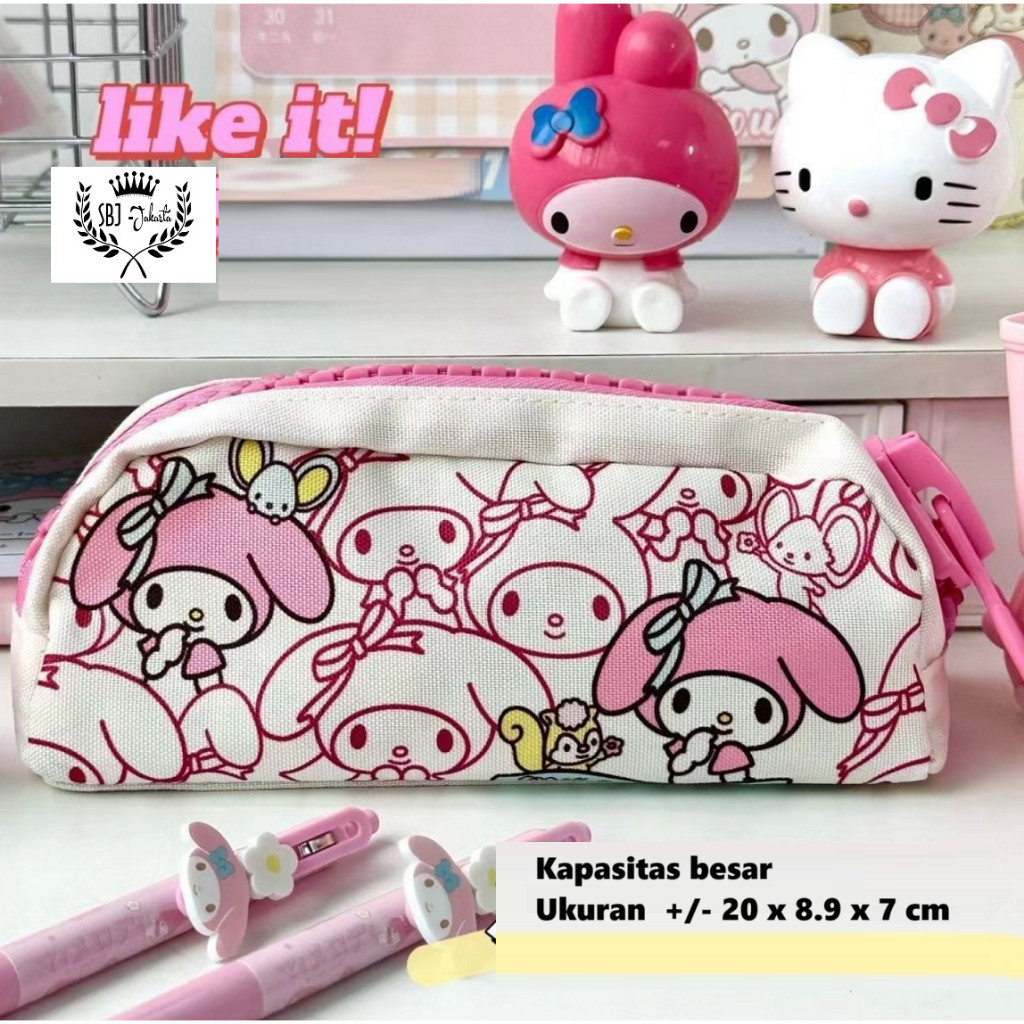 

[PROMO DISKON 50%] Tempat Pensil Kotak pensil Softcase kanvas Sanrio My melody resleting besar [BISA COD MURAH]