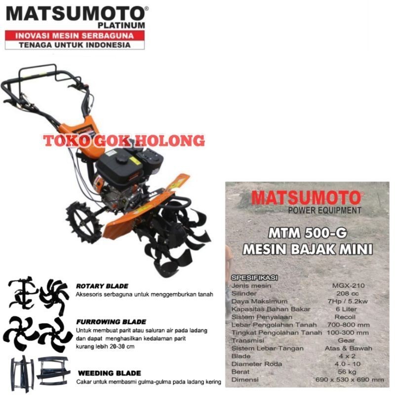 Traktor Cultivator MTM 500G|Matsumoto|Mesin Pertanian|Traktor mini