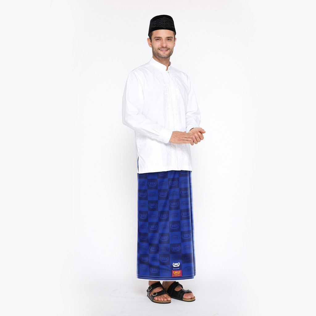 Sarung BHS Excellent Gold Motif E57 JMA Biru Tua