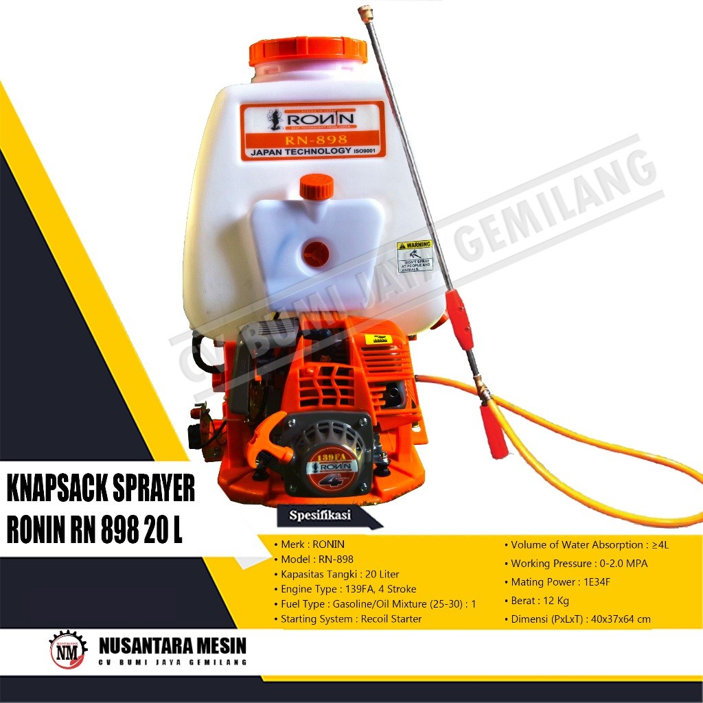 MESIN SEMPROT HAMA / KNAPSACK SPRAYER RONIN RN 898 20 L