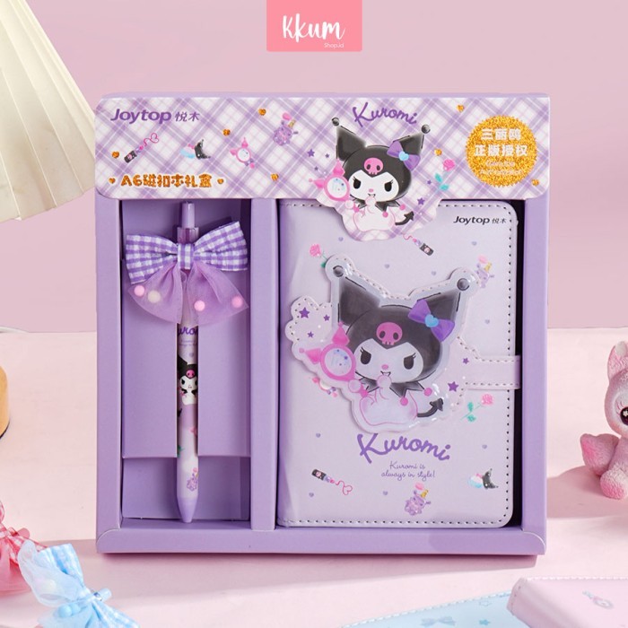 

Jurnal 1 Set Diary Sanrio/ Buku Tulis hadiah anak lucu Magnet Memo Kuromi Cinnamoroll Melody - Kuromi