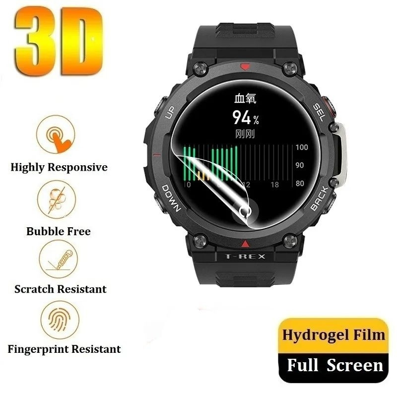isi 6pcs Anti Gores Hydrogel Amazfit T-Rex / T-Rex Pro / T-Rex 2 Hydrogel Screen Protector Film A29