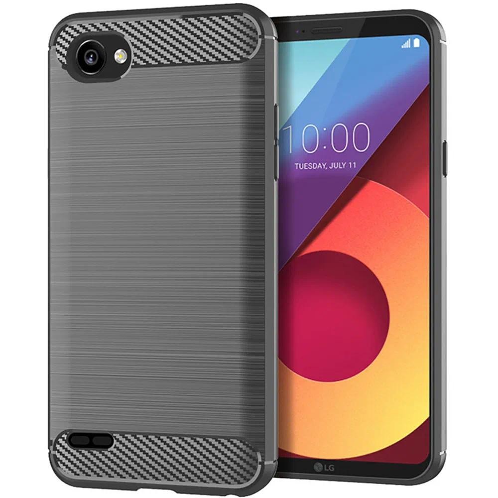 Phone Casing case LG Q6 LG Q6 Plus Q 6 LGQ6 Brushed Texture Kevlar Carbon Fiber Heat Dissipation Sof