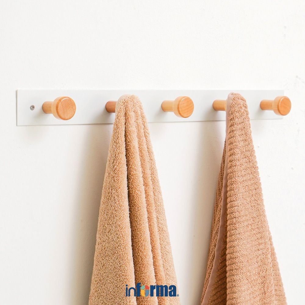 Informa Gantungan Pakaian Dinding 43x5x3 cm 0780 - Putih Pengait Multifungsi Tembok Clothes Hook Tem