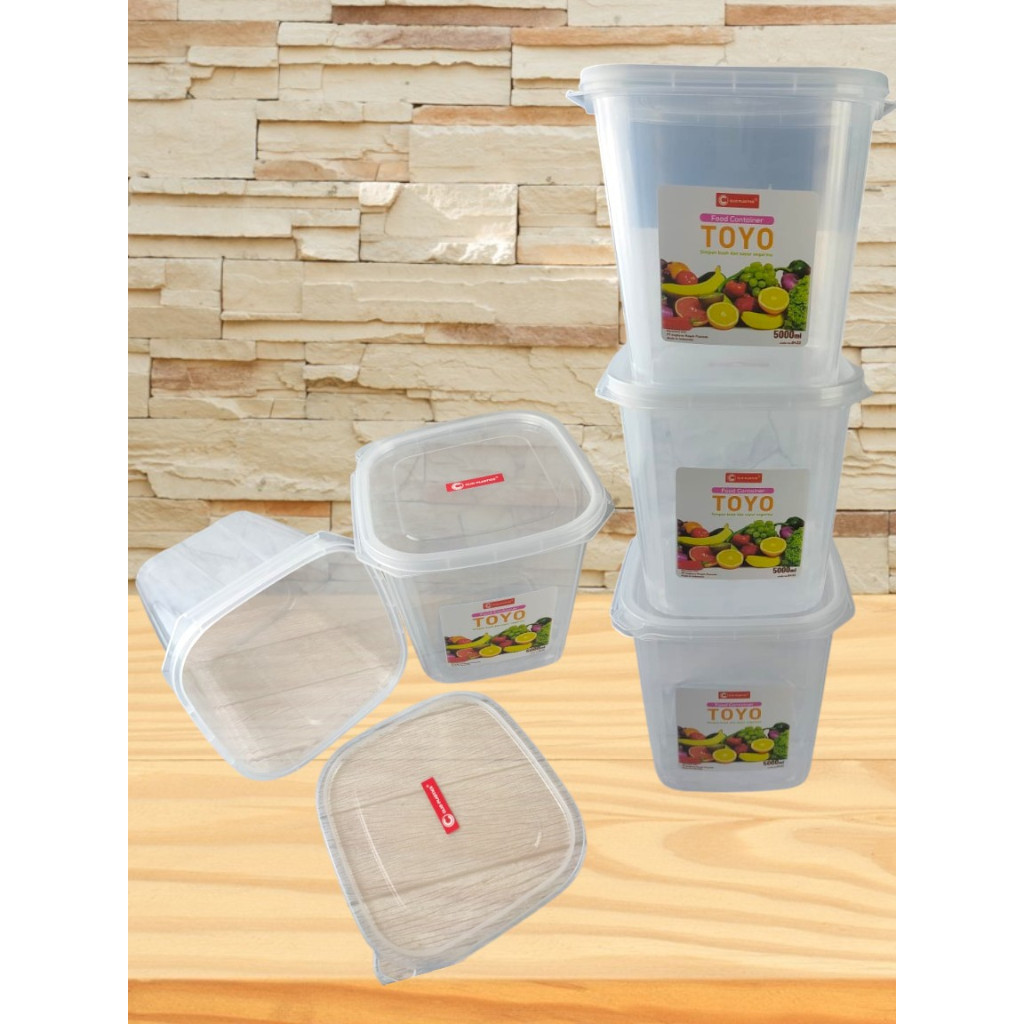 Toples Plastik Toyo Food Container Box Kapasitas 5000 Ml Dengan Tutup 8432 Clio- 100% BPA FREE Tople