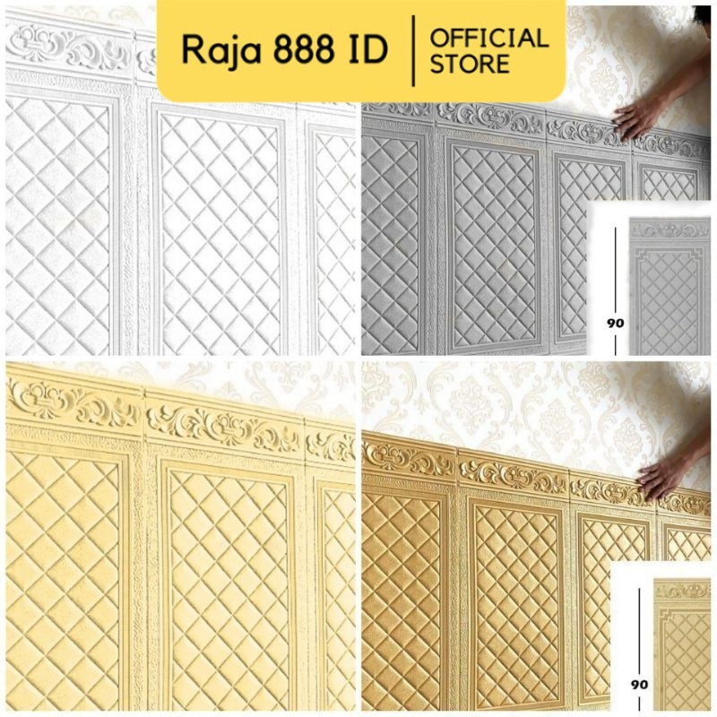3D Foam Moulding Skirt Lis Wainscoating Pintu Kayu Jati Jendela PE Gabus Anti Air Anti Lembab Sticke