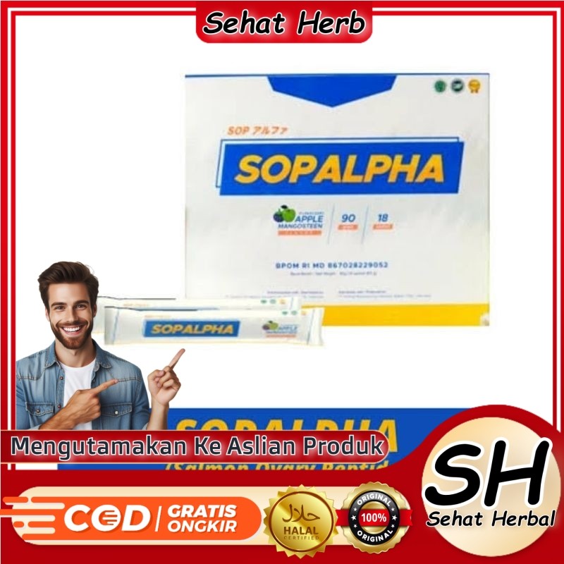 SOPALPHA BIOBOOST 1 BOX ISI 18 SACHET RASA APEL MANGGIS OBAT DIABETES KESEHATAN JANTUNG ORIGINAL HAL
