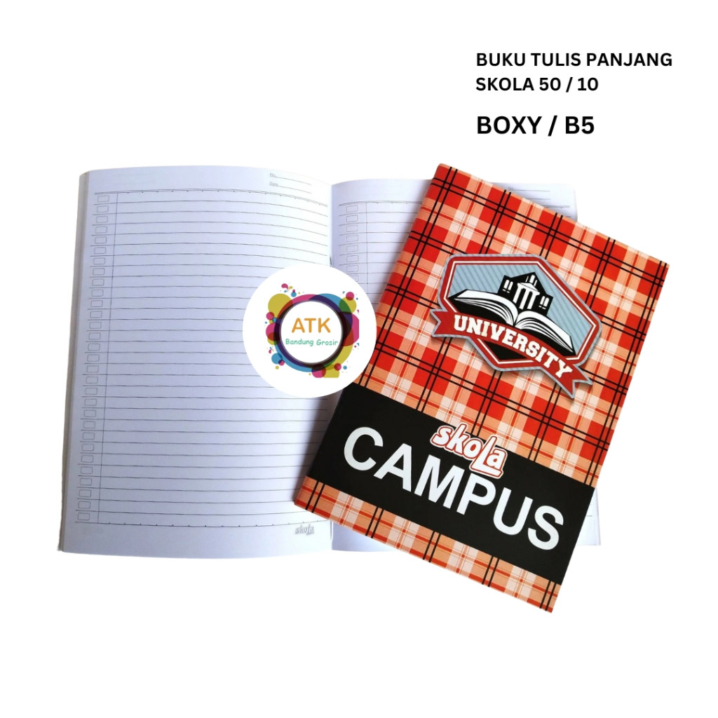 

Buku Tulis Panjang Boxy Skola B5 Campus 50 Lembar - Pak ( isi 10 ) - SHESB