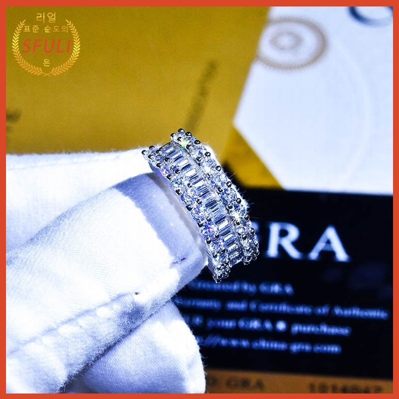 PT950 Platinum Fashion 5A Zircon Ring Fashion Temperamen Cincin Wanita