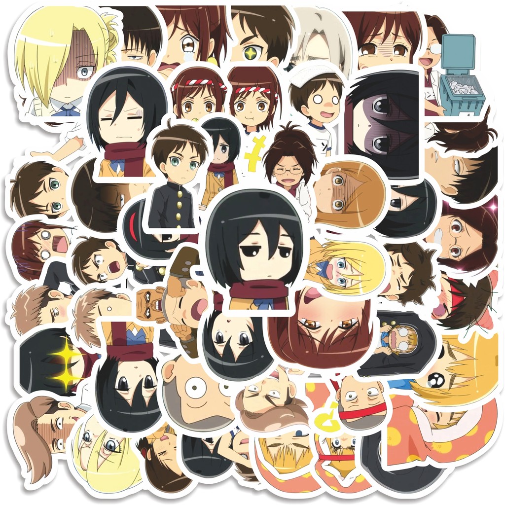 

COD 50 Pcs Stiker Attack On Titan Anime Version High School Lucu Anti Air Untuk Dekorasi Notebook Sepeda Skateboard Handphone