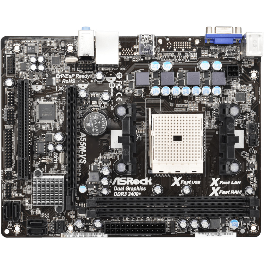 ASRock A55M-VS Motherboard AMD A55 Socket FM1 DDR3 16GB Micro ATX support A6 AD3620 AD3400 ED3200 AD