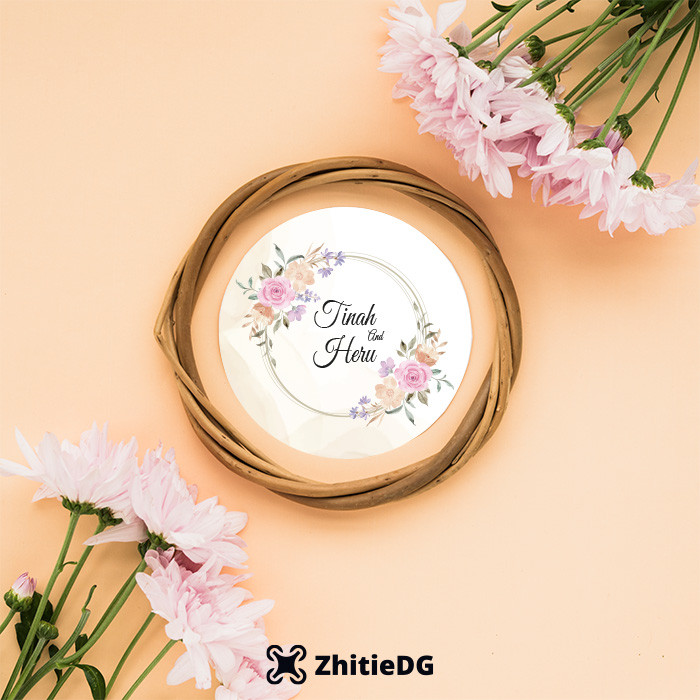 

Zhitie - Cetak sticker bulat wedding / Print stiker souvenir / Sticker bulat custom nama Big Size SWD-06