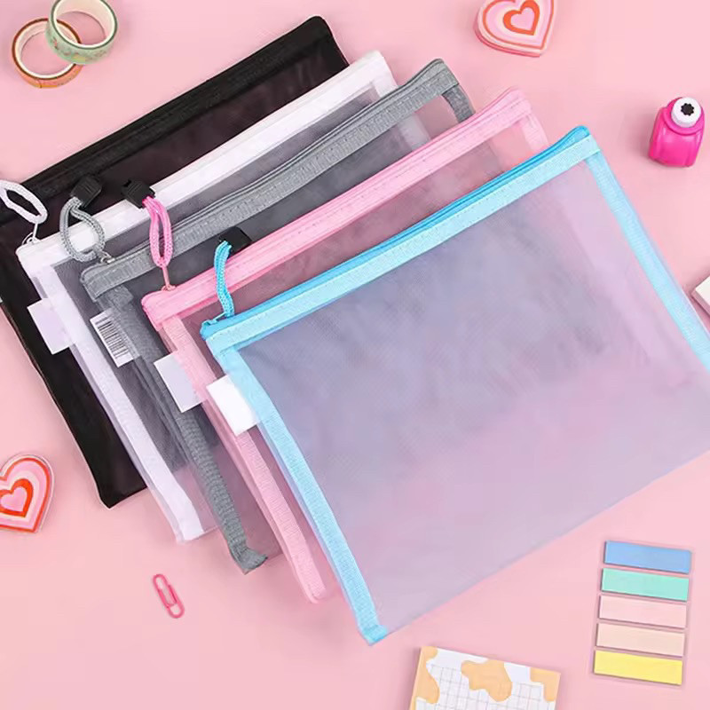 

[DWCORNER] Map Jaring Resleting Map Buku Sekolah Kotak Pensil Jaring Pouch Jaring Serbaguna