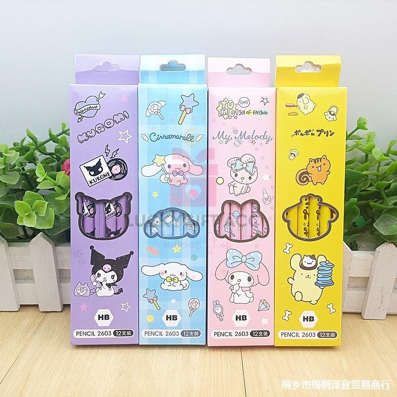 

( SPM7 ) 12 PCS PENSIL HB MOTIF KARTUN SANRI* / PENSIL TULIS LUCU / PENSIL HB ANAK SEKOLAH