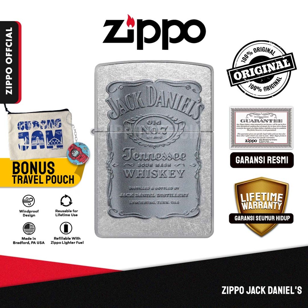 Zippo Jack Daniel's 48284 | Garansi Lifetime | Original USA