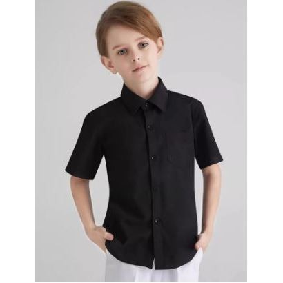 Baju kemeja anak laki laki Import 1-12 tahun Bayi Cowok Lengan Pendek Hem Anak Polos