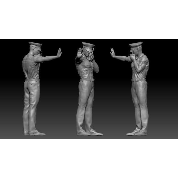 Figure Resin Police Man 1 Skala 64 Miniatur Pajangan Diorama Diecast