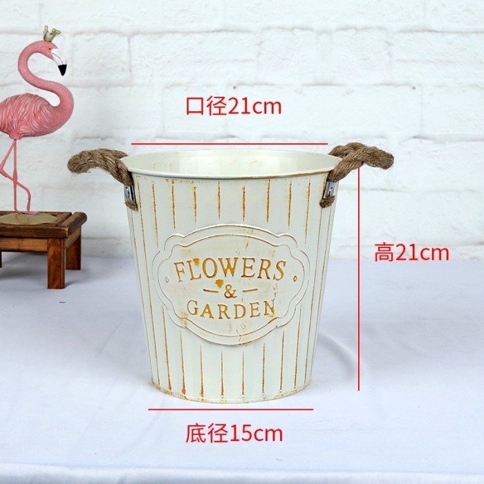 

Pot Bunga Besi Garden Vase Vas Bunga Flower Pot Minimalis Murah Grosir - PUTIH - 21 CM