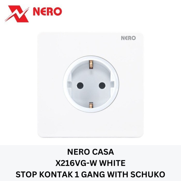 NERO CASA X2 WHITE STOP KONTAK 1 GANG ARDE X216VG-W