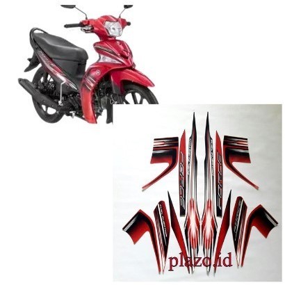 STRIPING BODY MOTOR YAMAHA VEGA FORCE 2013 2014 FI HITAM MERAH POLET PLISIR