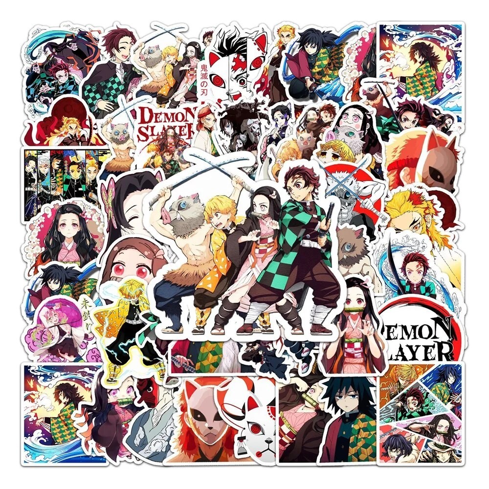 

10/30/50PCS New DIY Demon Slayer Sticker Cartoon Creative Anime Kids Computer Desk Luggage Chair Decoration Waterproof Wholesale