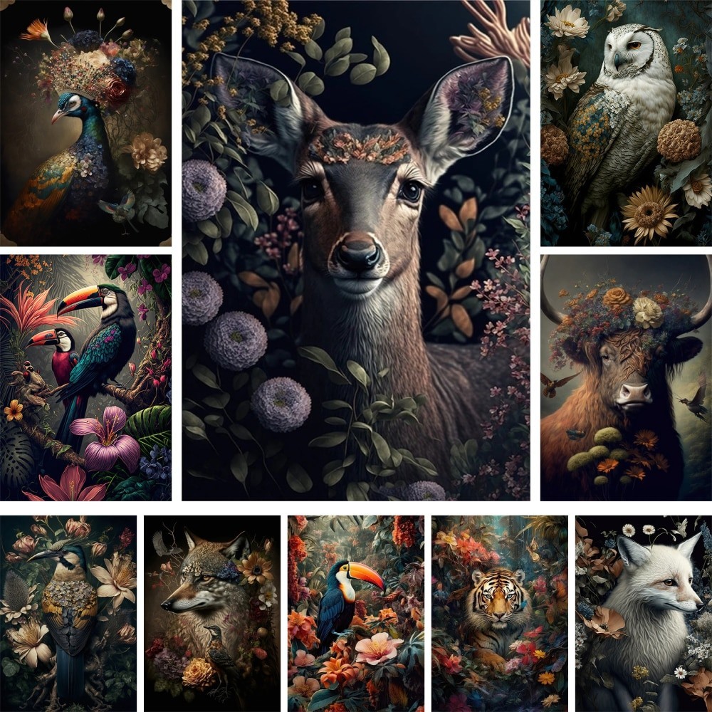 

Animal Flowers Tiger Owl DIY Painting By Numbers Complete Kit Oil Paints 50*70 Oil Painting Loft Wall Picture Crafts For Adults