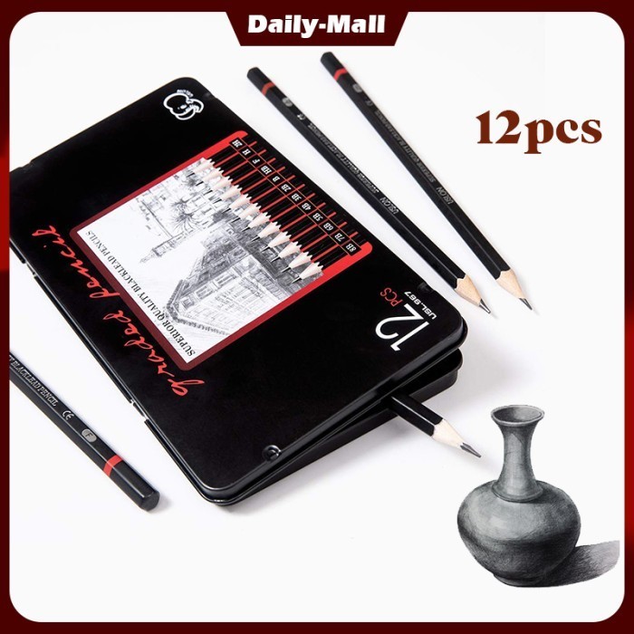 

PROMO!! -Isi 12 Pensil Sketsa Pensil Gambar Drawing Pencil Set Charcoal Pencils - 12 pcs