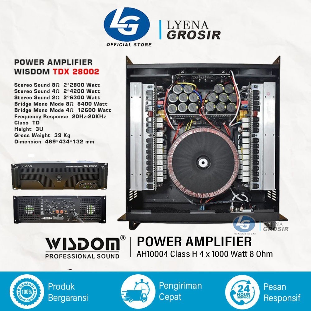 WISDOM TDX28002 TD CLASS POWER AMPLIFIER 2 CHANNEL ORIGINAL