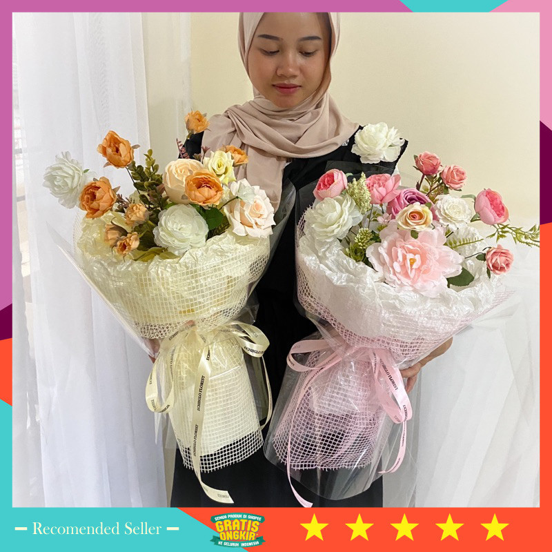 Hampers Valentine Lebaran Murah Ramadhan Idul Fitri Keren Kekinian Unik / Echiiglo - READY STOCK Quinn Round Artificial Bouquet / buket bunga palsu kado ultah wisuda wedding anniversary mothers day hari ibu valentine Cewe cowo cewek cowok Murah