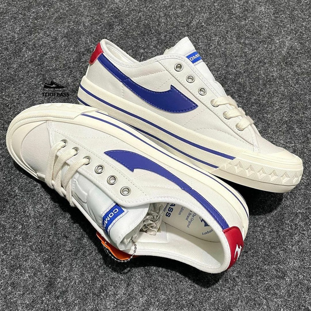 【PROMO CASHBACK 10.000】Sepatu Compass Retrograde Original Spatu Pria Kompas Low Full White Terbaru S