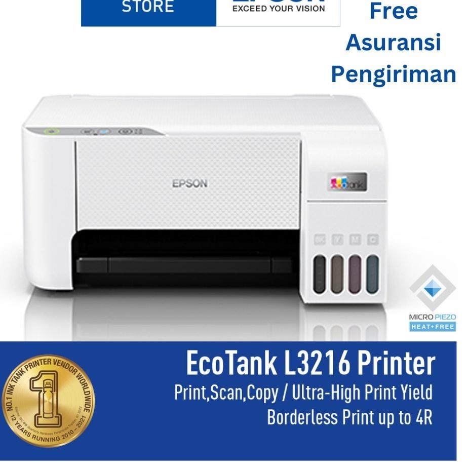 promo 12.12 WAH978 Epson Printer L3216/L3210 Warna Putih (Print, Scan, Copy)Printer Murah Printer Mu