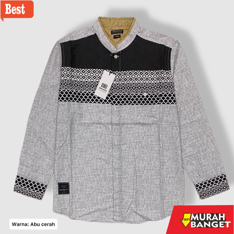 Baju timur tengah pria- Kemko/kemeja Koko N54/Erkape Lengan panjang Pria