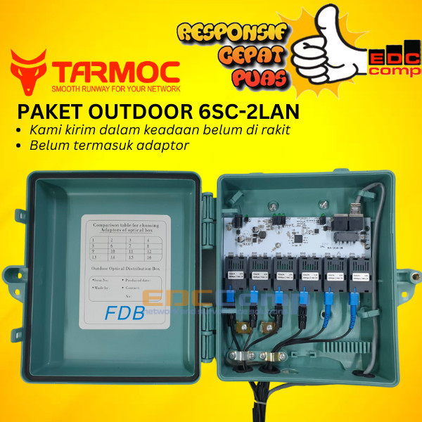 Paket Outdoor Tarmoc TMC-6SC2E POE in (5-24V)|6FO 2LAN Media Converter