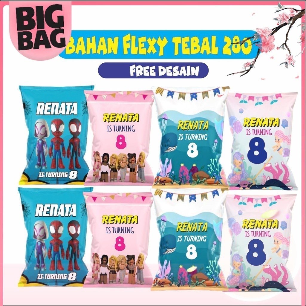 

Free Desain JAYAPRINT- Pouch Snack Jumbo FREE DESAIN / Custom Snack Pouch / Hampers Ulang Tahun Pouch Snack Custom Bigbag Print