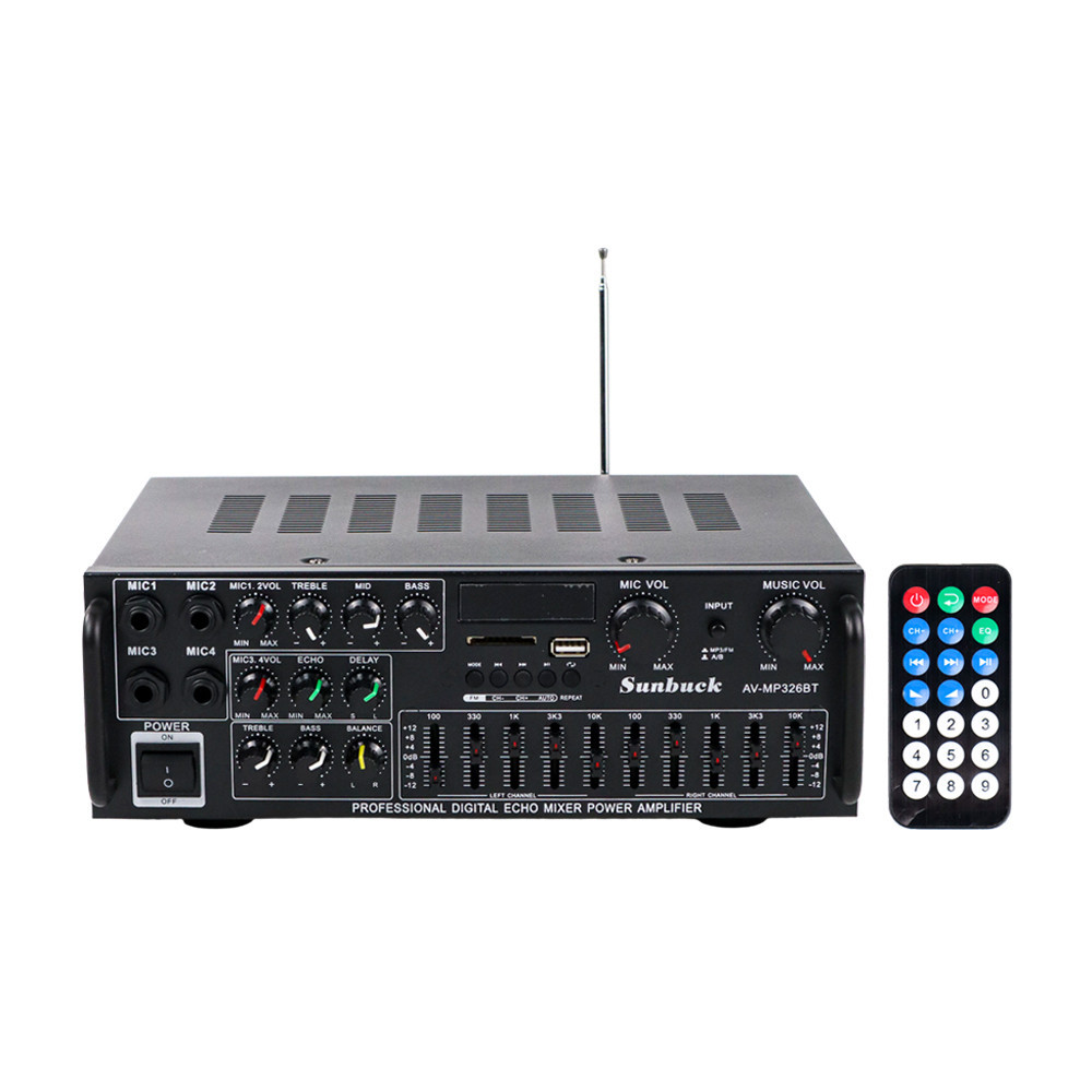 Sunbuck Bluetooth EQ Amplifier Karaoke FM 2000W - AV-MP326BT - Black