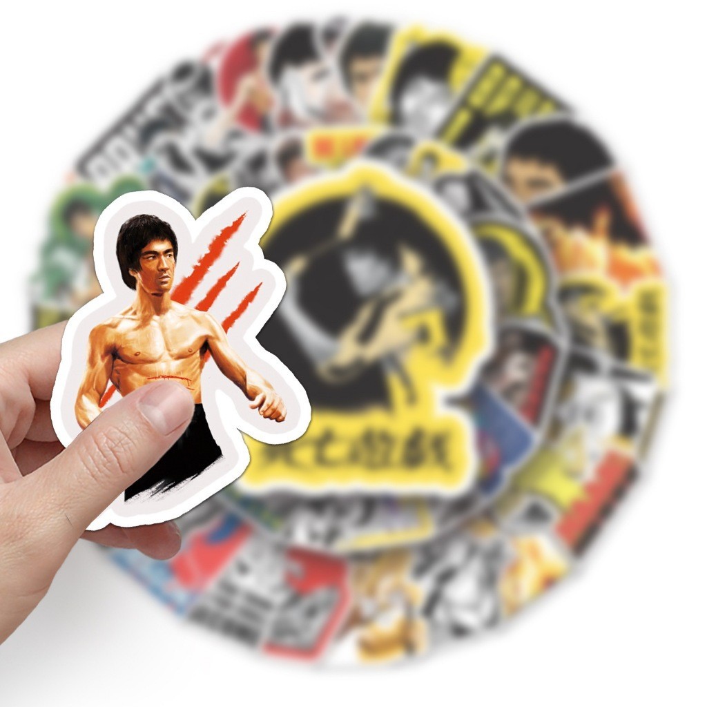 

50 PCS Stickers Glass Series Actor Stickers Bruce Lee Waterproof