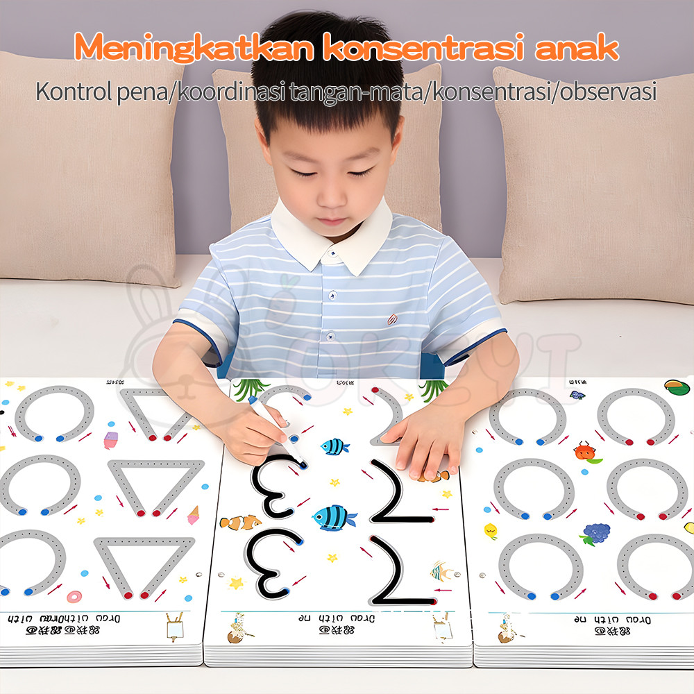 

Ay00! OKEYI Magic Buku Anak Reusable Buku Belajar Menulis Tk