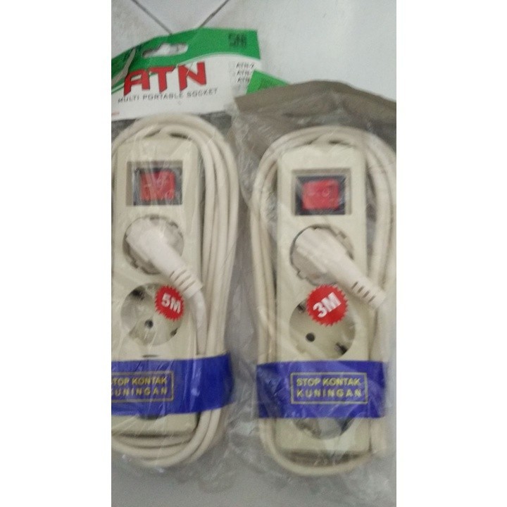 STOP KONTAK 3  LUBANG PANJANG 3M & 5M KABEL STOP KONTAK KABEL colokan listrik good bagus