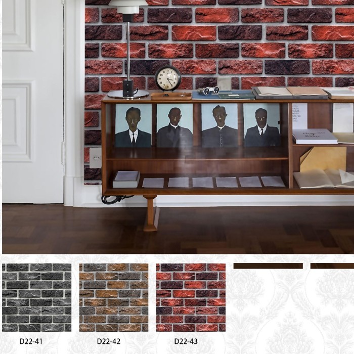 WALLPAPER DINDING MOTIF BATU ALAM 3D MODERN BAHAN VINYL PREMIUM