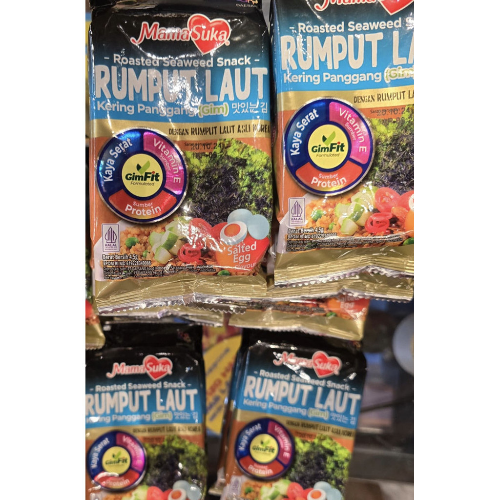 

RUMPUT LAUT Nori panggang MAMASUKA asli korea Salted egg - Pedas - Jag
