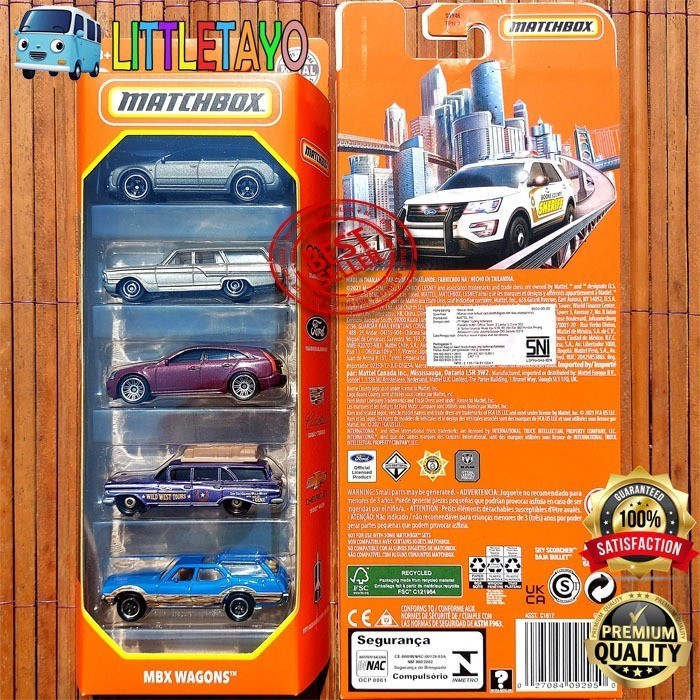 MATCHBOX GIFTPACK MBX WAGONS - FORD FAIRLANE CHEVY WAGON AUDI CADILLAC -OCS45