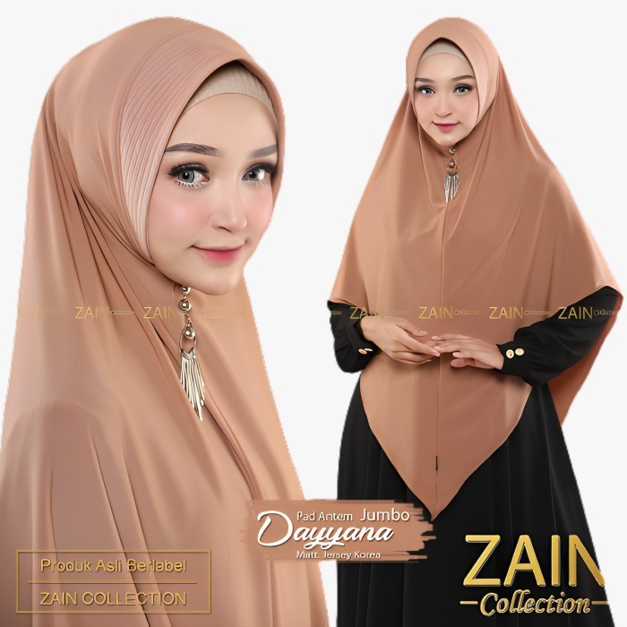 Jilbab Khimar Syari Hijab Dayyana Prem Kerudung Jersey ZAIN COLLECTION - kaky